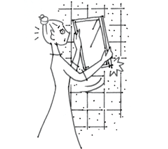 とがったものでひっかく図