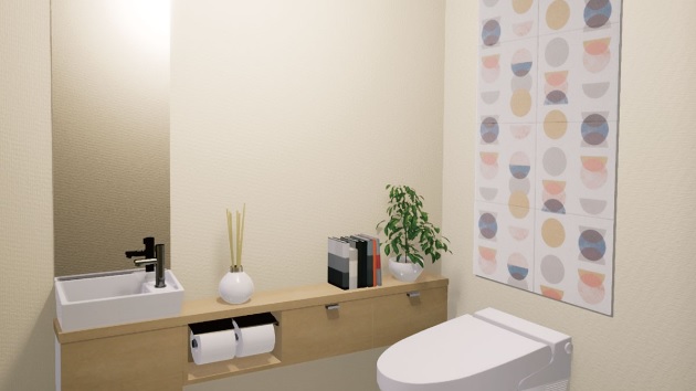 1.絵を飾るように張る